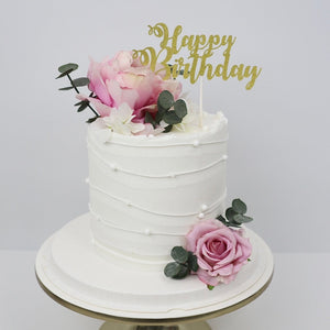 Pearls & Flowers Cake