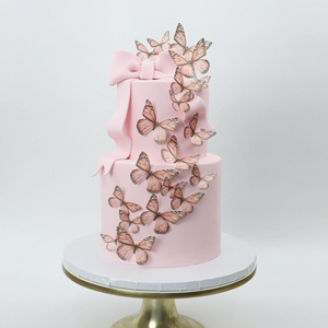 Pink Butterflies Cake